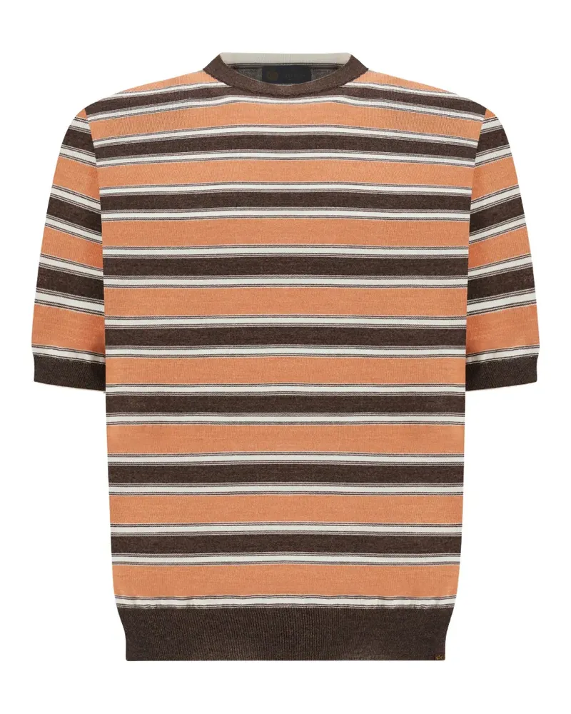 Paul & Shark striped short-sleeve sweater - Orange Orange