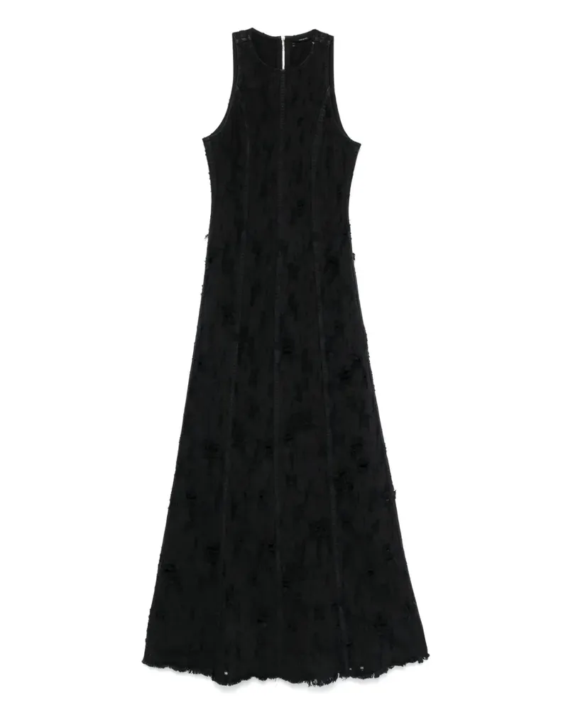 Haikure Maxikleid in Distressed-Optik - Schwarz Schwarz