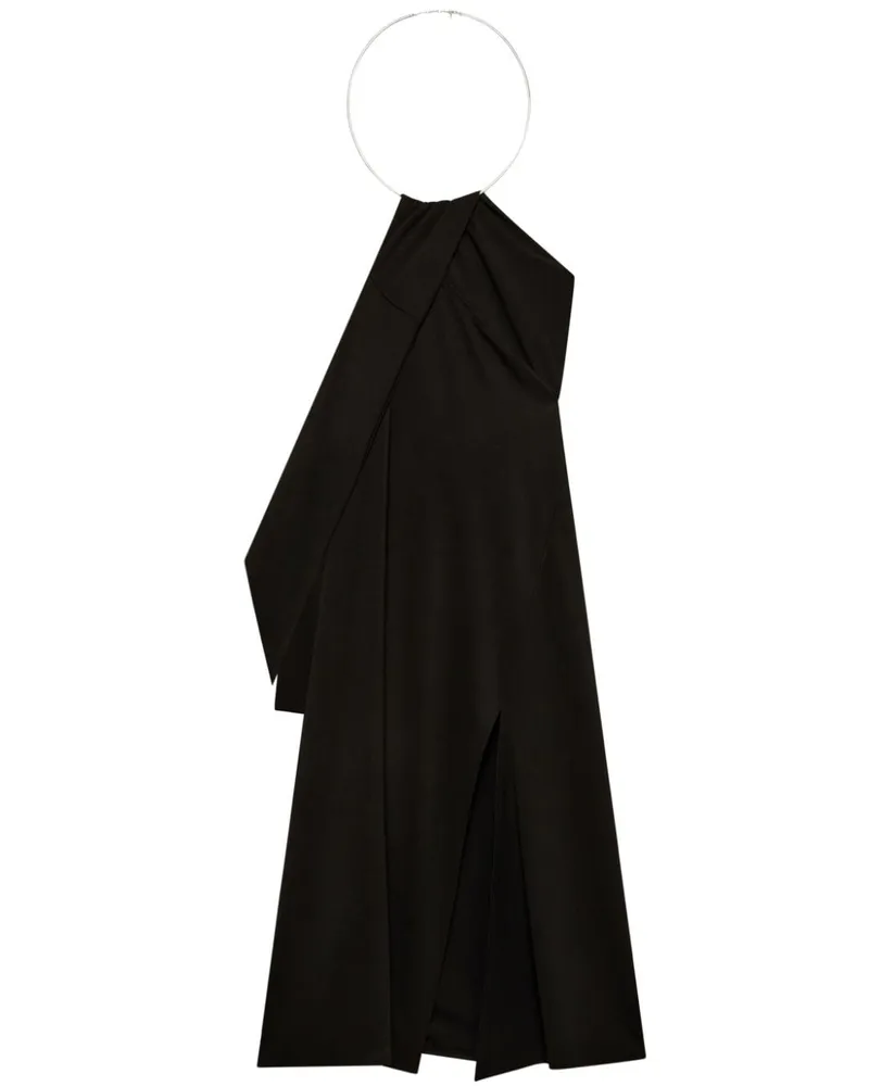 Courrèges Knielanges Kleid mit Ringdetail - Schwarz Schwarz