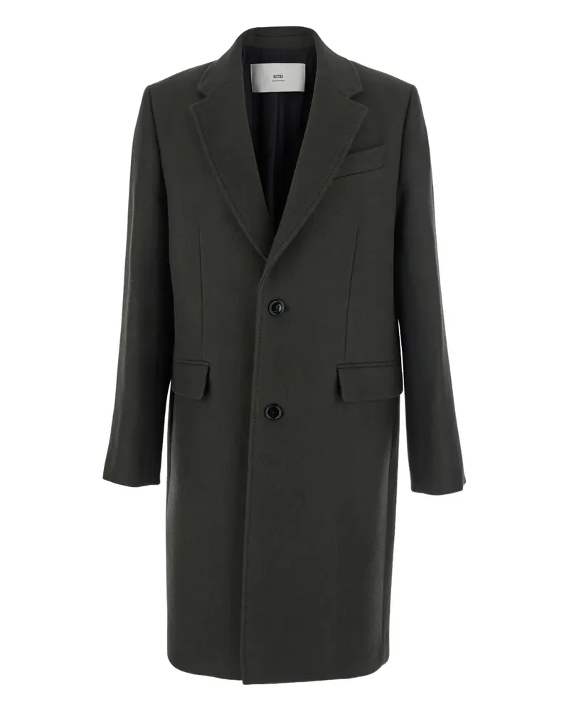 AMI Paris Einreihiger Mantel - Grau Grau