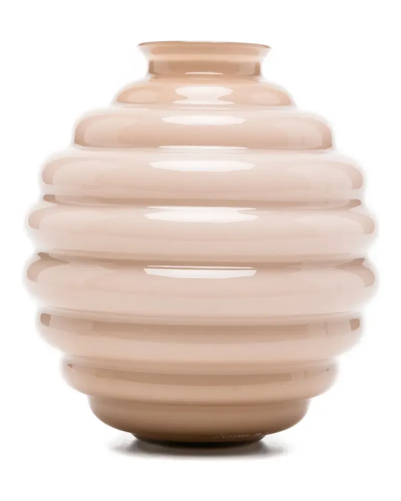Venini Deco ribbed vase (17cm x 18cm) - Rosa Rosa