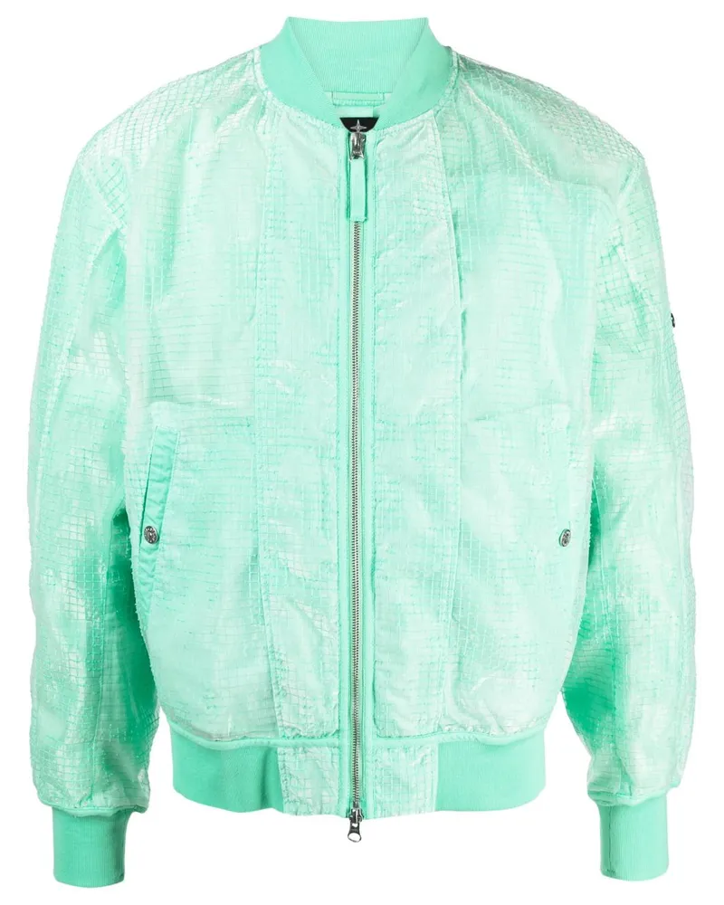 Stone Island Bomberjacke in Mesh-Optik - Grün Grün