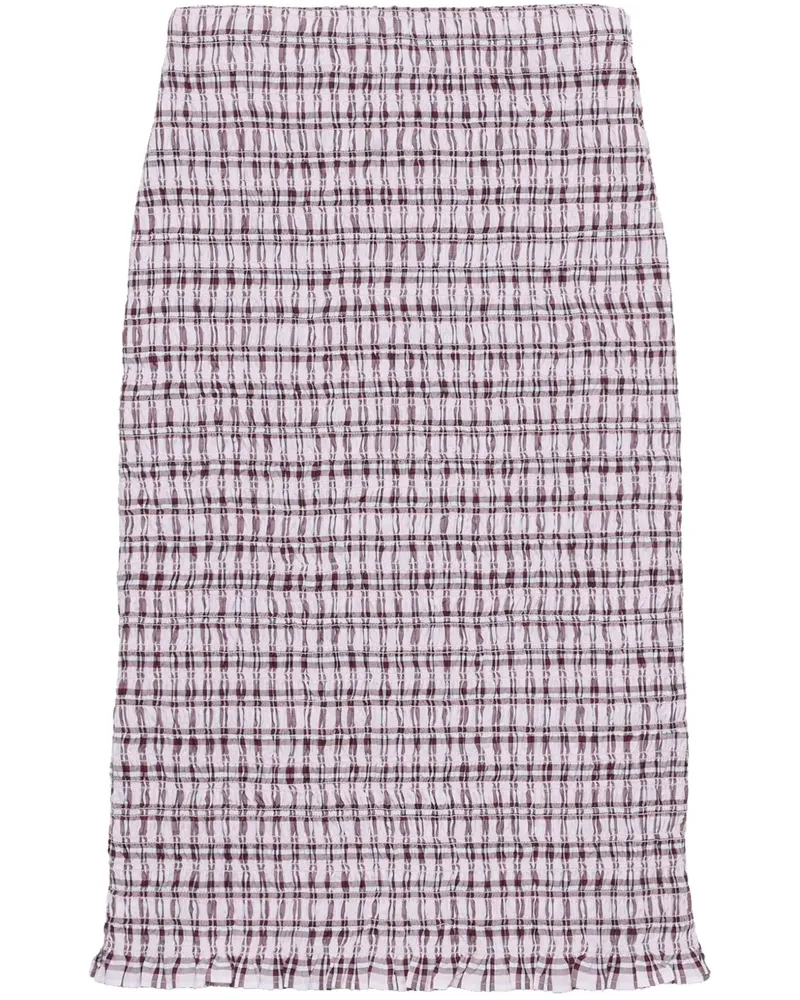 Prada Karierter Midirock - Rosa Rosa