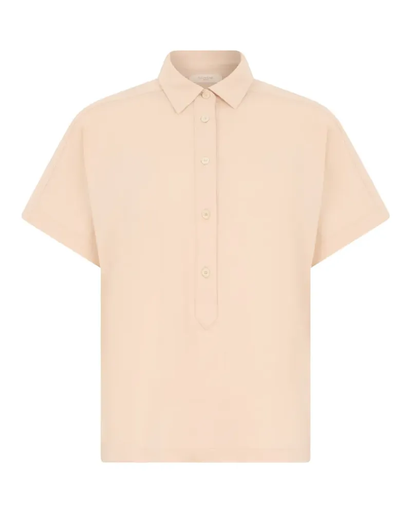 Slowear short-sleeve button-placket blouse - Nude Nude