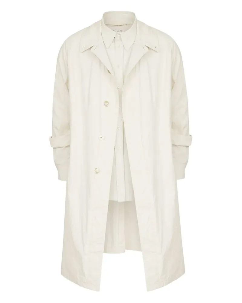 Maison Margiela Trenchcoat mit spitzem Kragen - Weiß Weiß