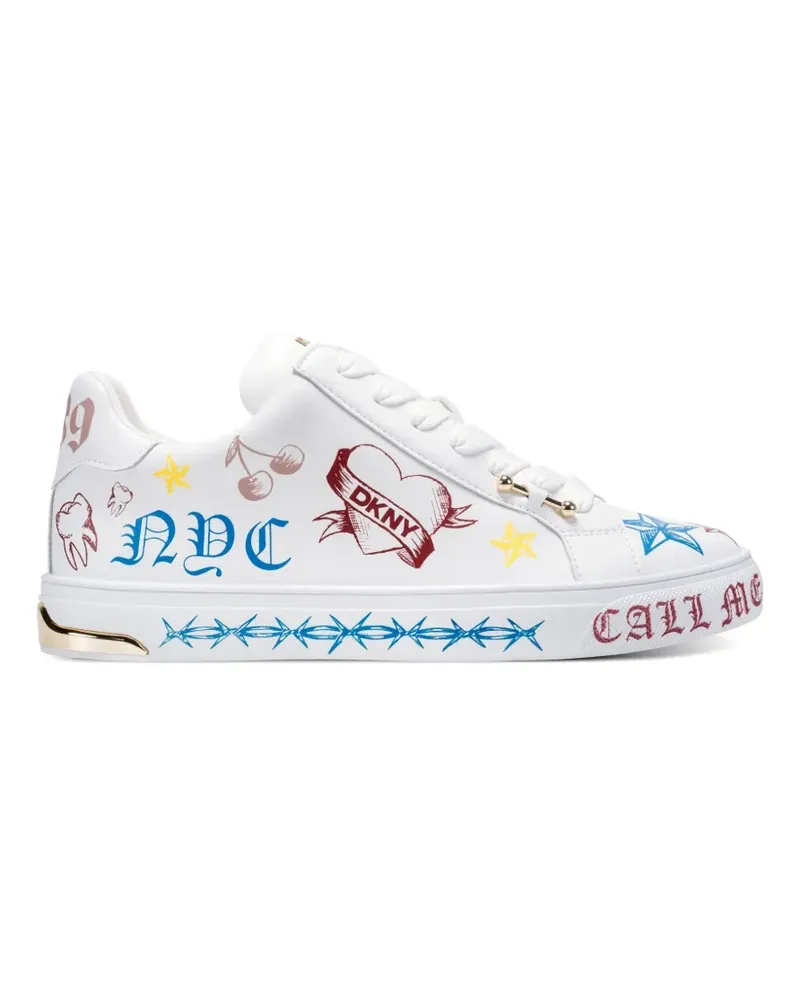 DKNY Abeni Tattoo lace-up sneakers - Weiß Weiß