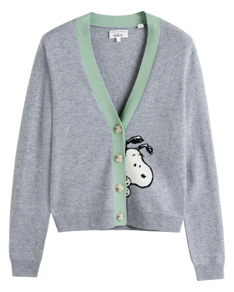 Chinti & Parker x Peanuts Peeking Cardigan Grau