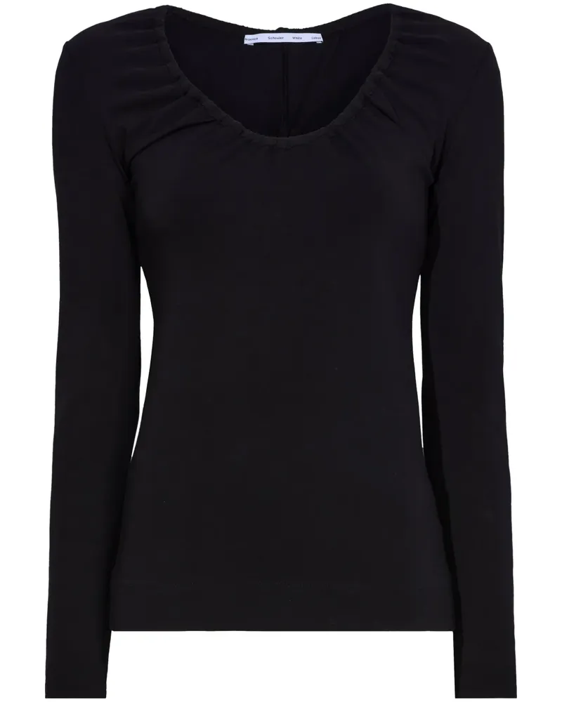 Proenza Schouler Gerafftes Sophia Oberteil - Schwarz Schwarz