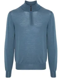 Canali Fein gestrickter Pullover Blau