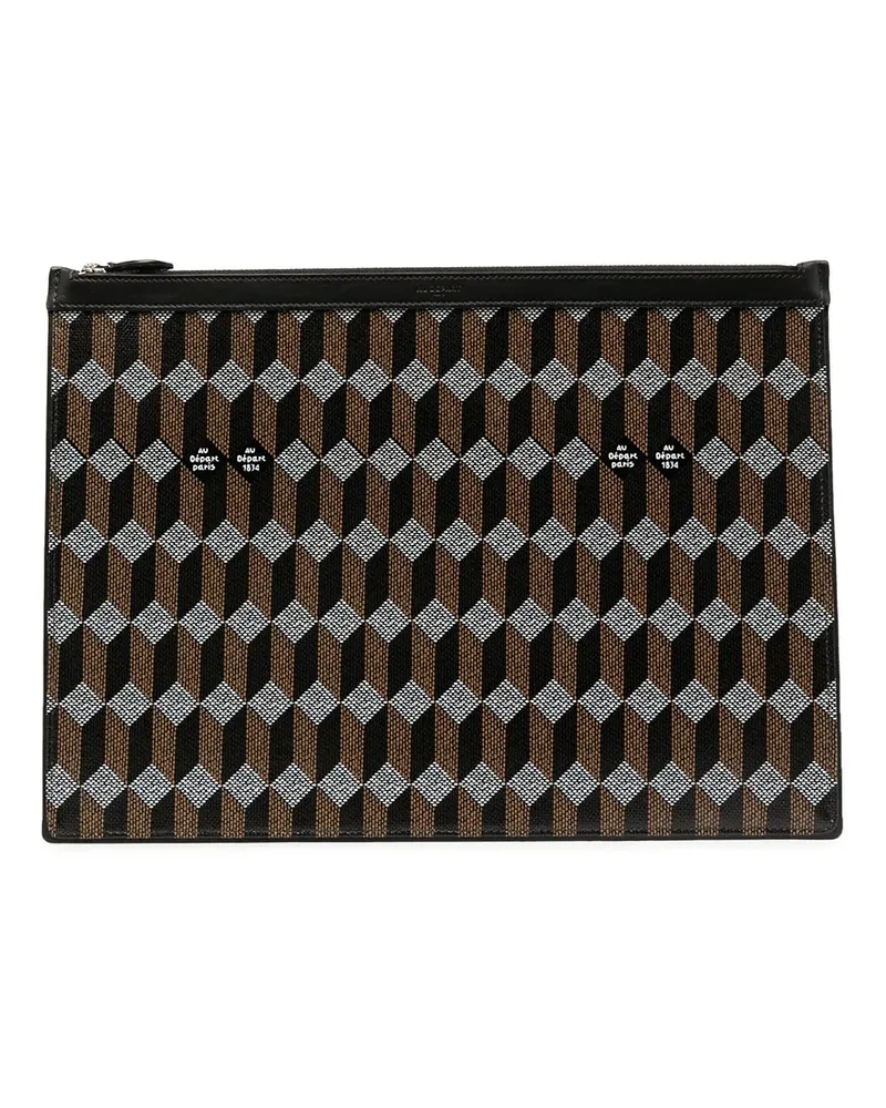 AU DÉPART Clutch mit Print - Schwarz Schwarz