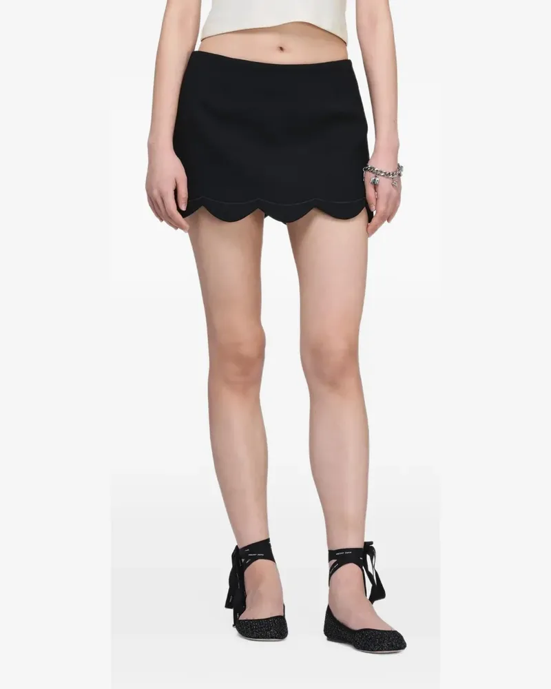 Marc Jacobs Minirock mit Margeriten-Stickerei - Schwarz Schwarz