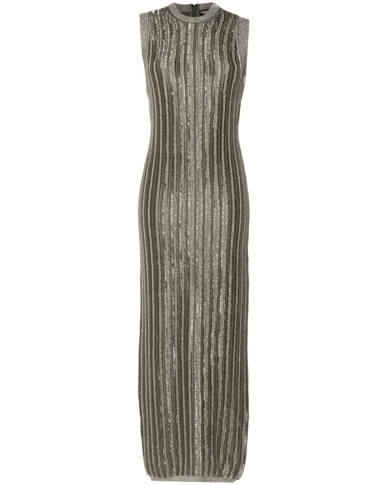 Tom Ford Geripptes Maxikleid - Grün Grün