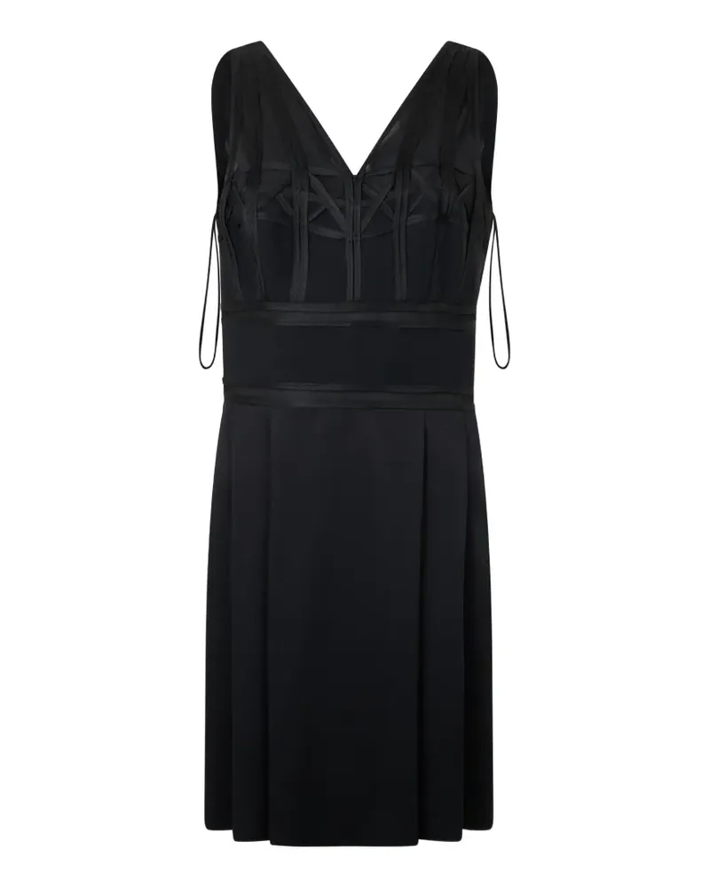 Alberta Ferretti Knielanges Kleid mit V-Ausschnitt - Schwarz Schwarz