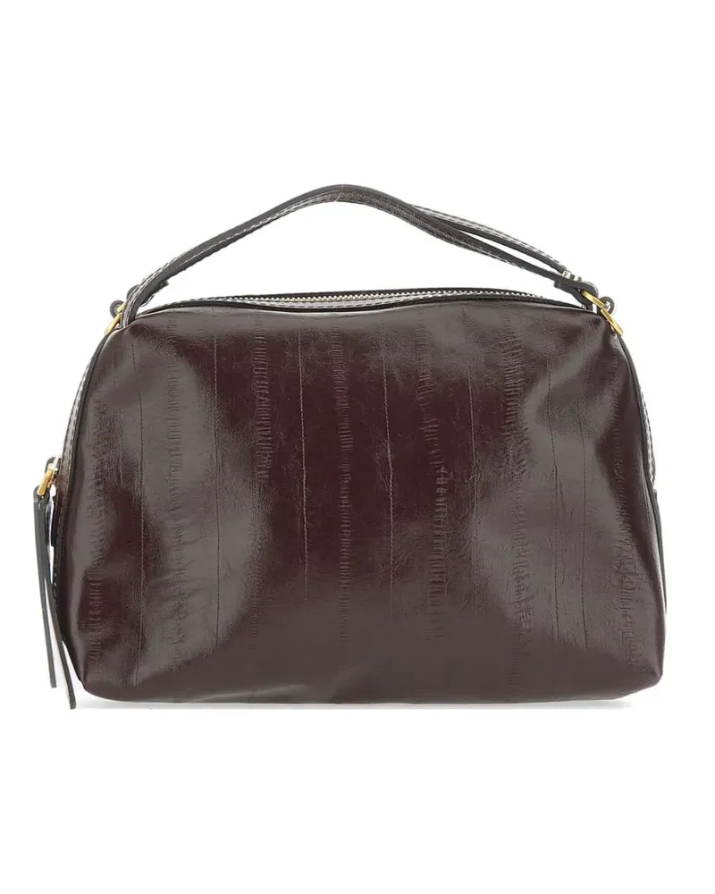 Gianni Chiarini Alifa striped-effect leather tote bag - Braun Braun