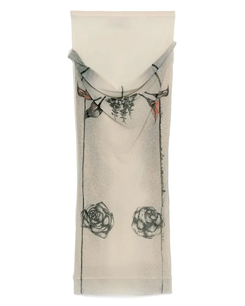 Jean Paul Gaultier Midikleid mit Tattoo-Print - Nude Nude