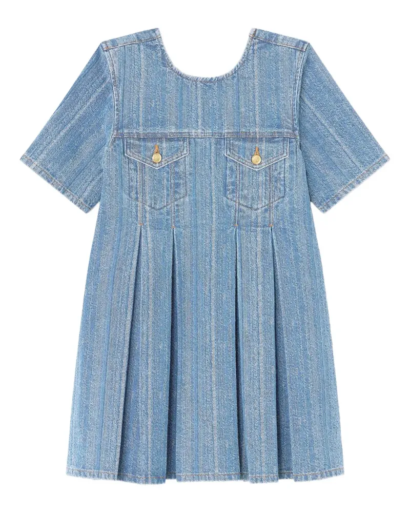 Ganni Jeanskleid mit Falten - Blau Blau