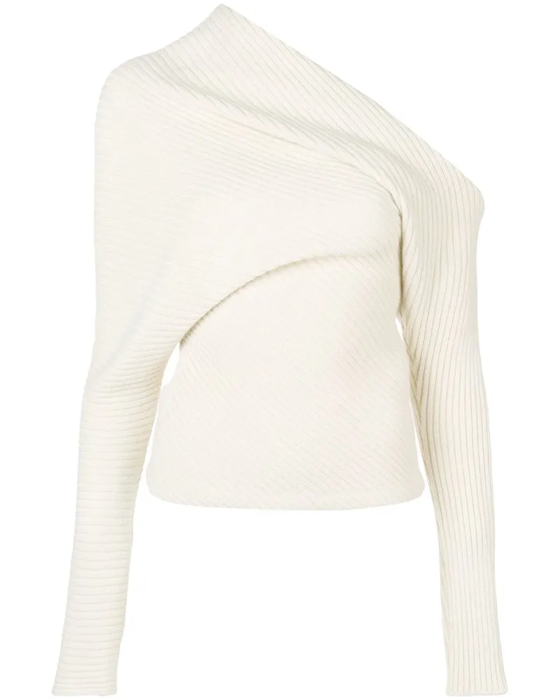 Roberto Cavalli Drapierter Pullover in Rippstrick - Nude Nude