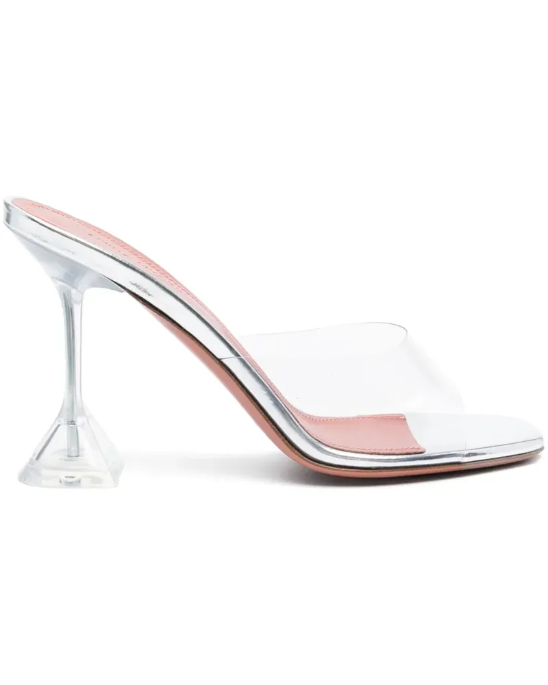 Amina Muaddi Transparente Lupita Mules 95mm - Nude Nude