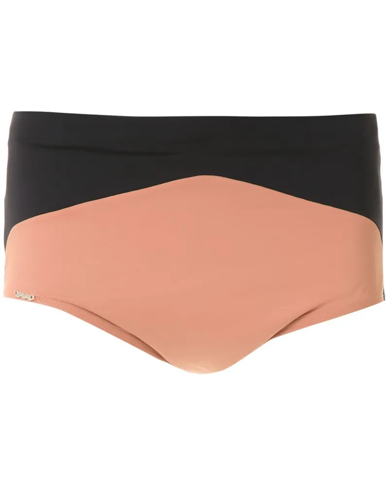 Amir Slama Badehose in Colour-Block-Optik - Schwarz Schwarz