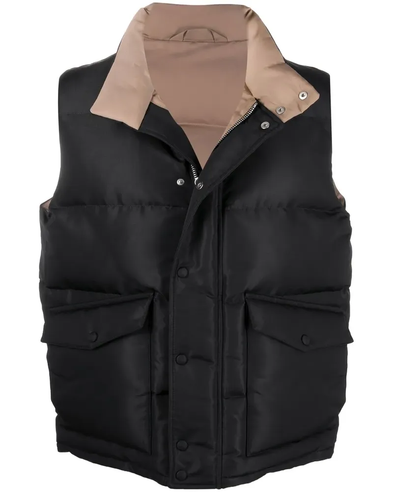 Alexander McQueen Steppweste mit Logo-Print - Schwarz Schwarz