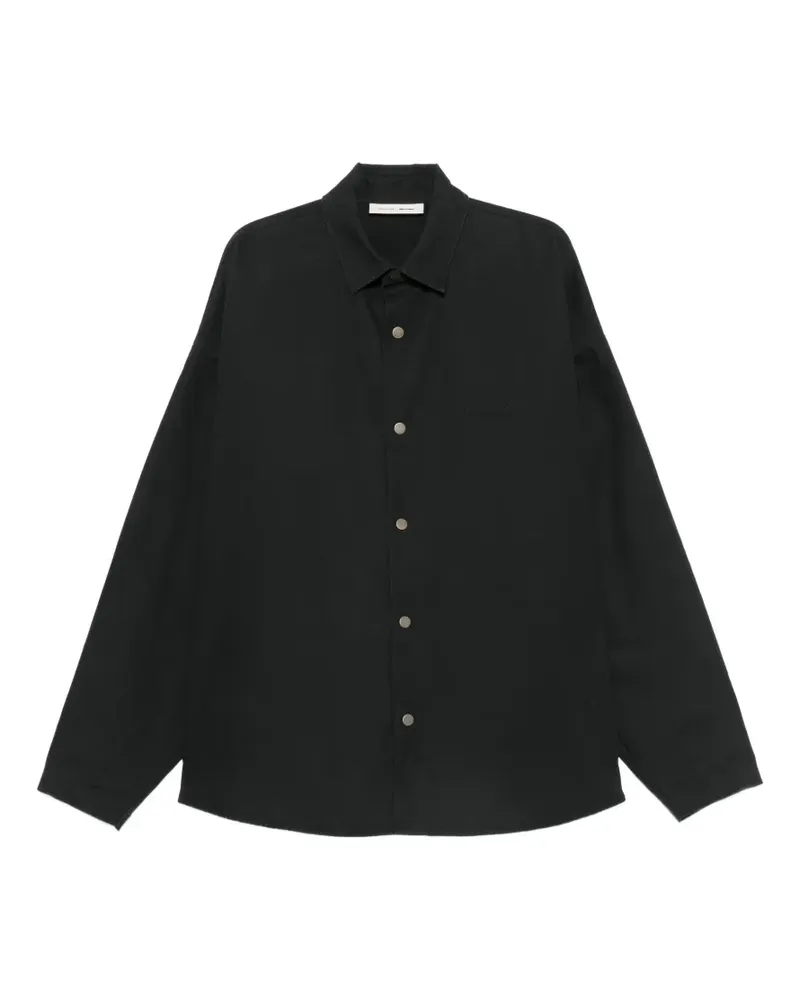 Fear of God logo-embroidered press-stud overshirt - Schwarz Schwarz