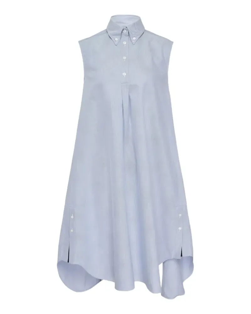 Thom Browne sleeveless oversized shirt midi dress - Blau Blau