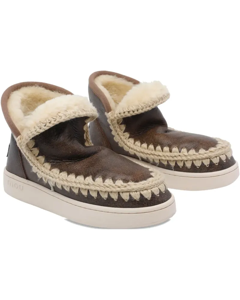 Mou leather high-top sneakers - Braun Braun