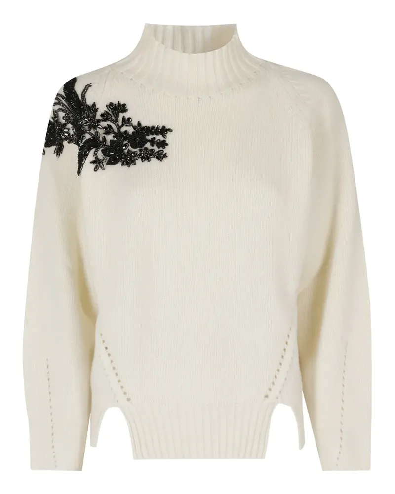 Ermanno Scervino bead-embellished high-neck sweater - Weiß Weiß