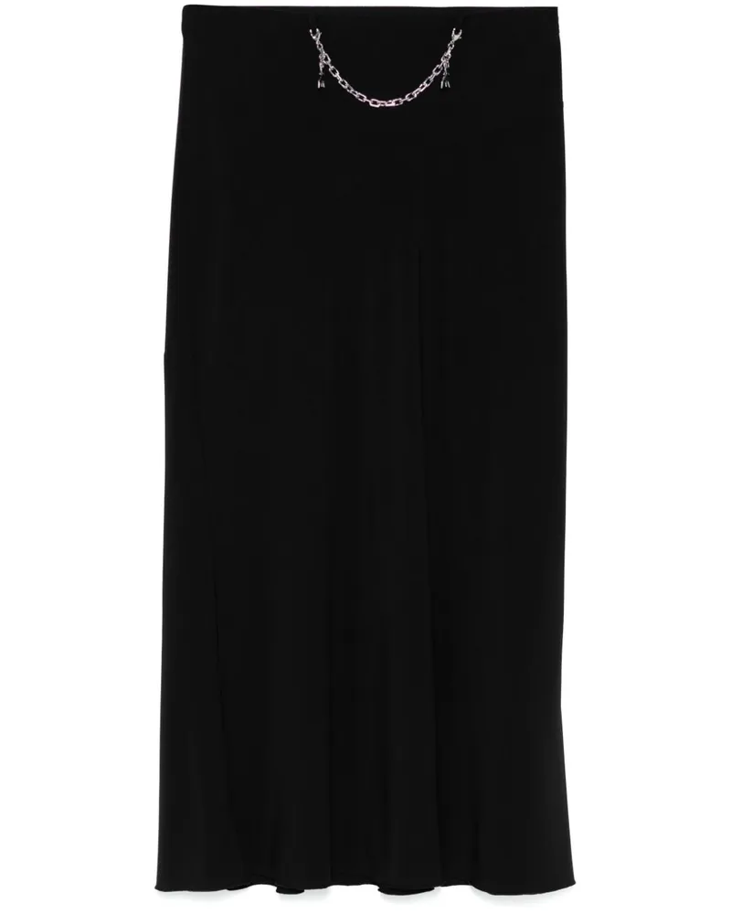 Patrizia Pepe Midirock mit Schmuckdetail - Schwarz Schwarz