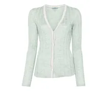 Gerippter Cardigan - Grün