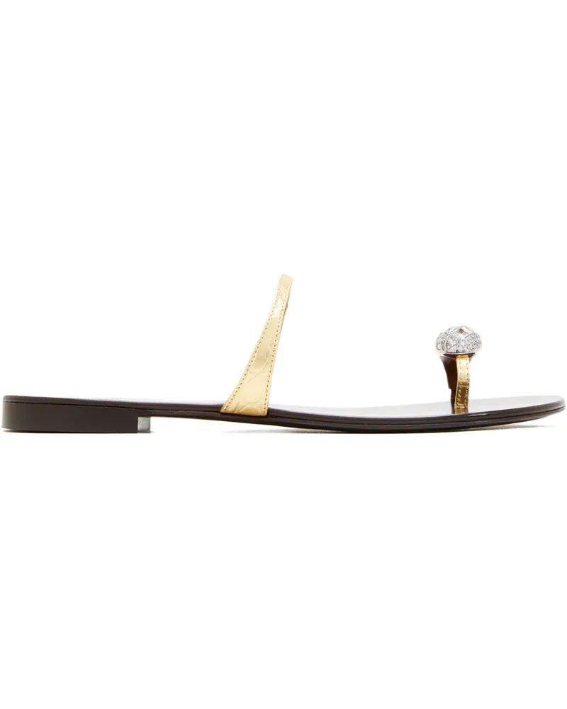 Giuseppe Zanotti crystal-embellished leather sandals - Gold Gold