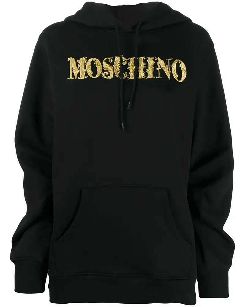 Moschino Kapuzenpullover mit Logo-Print - Schwarz Schwarz