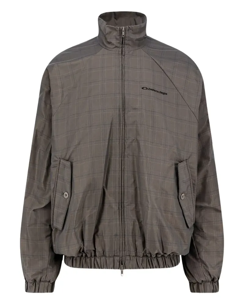 Balenciaga checked zip-up jacket - Grau Grau