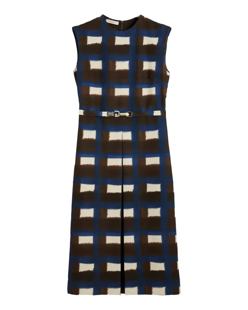 Slowear graphic-print belted midi dress - Braun Braun