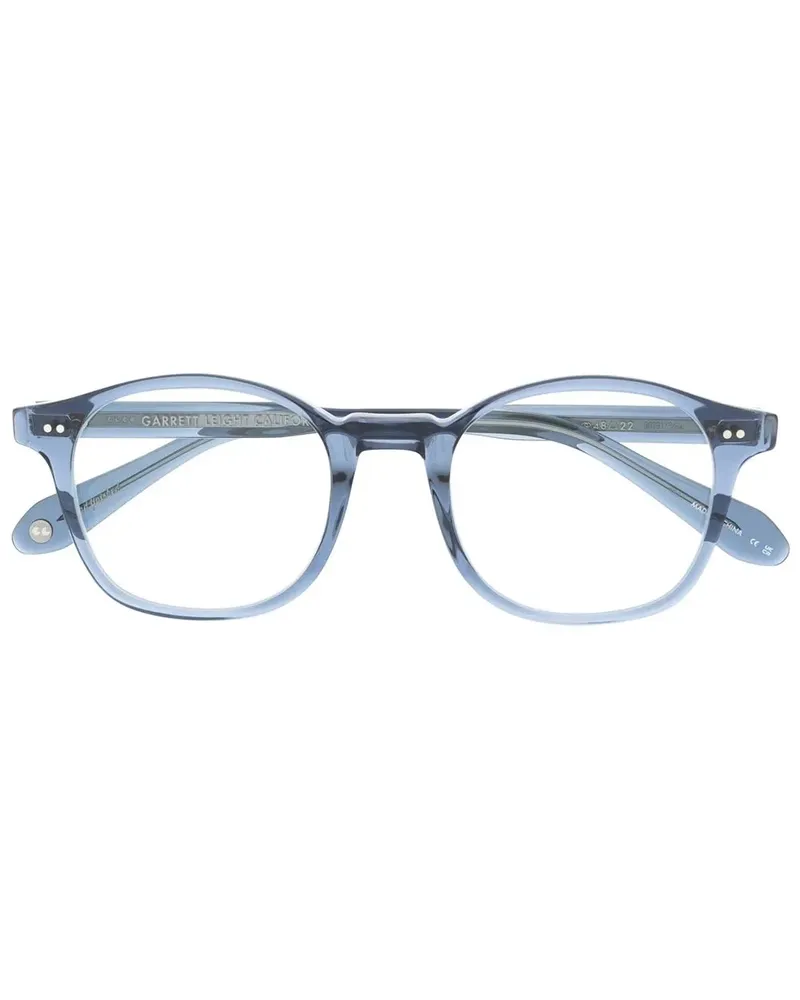 Garrett Leight Riley Brille mit rundem Gestell - Blau Blau