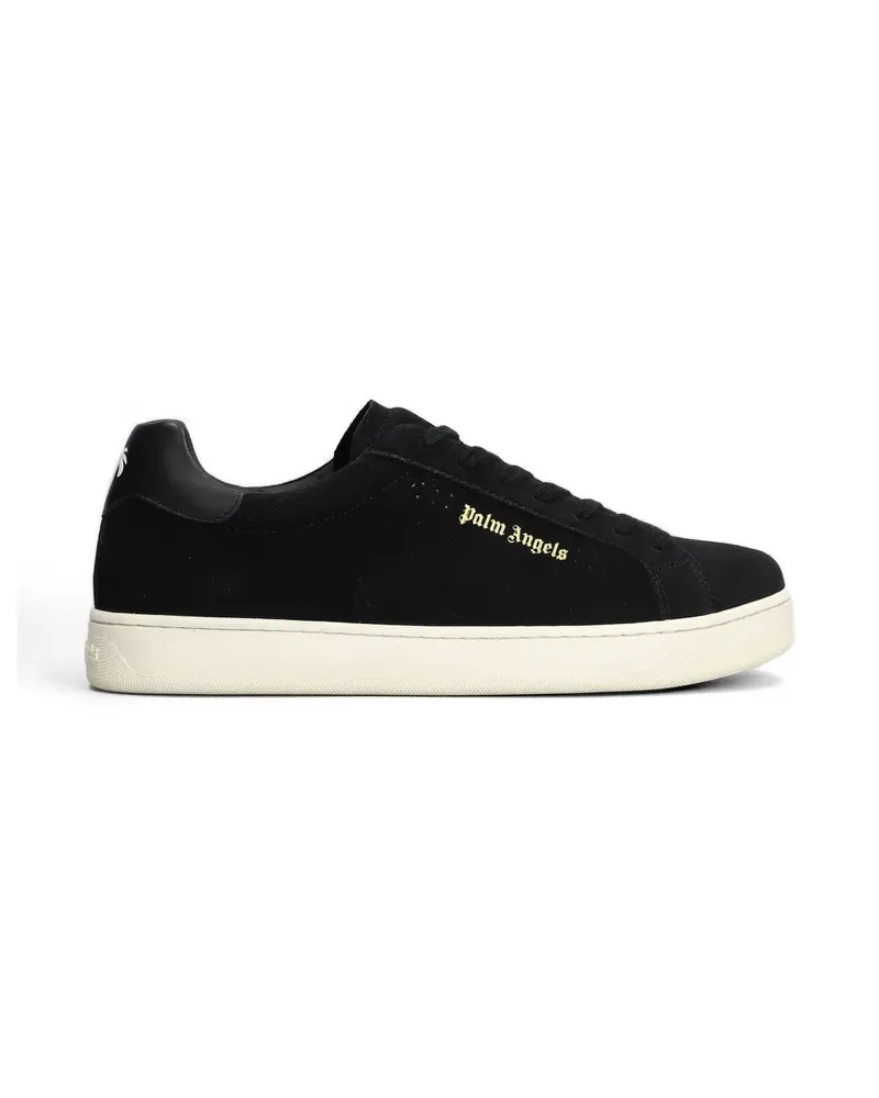 Palm Angels logo-print suede sneakers - Schwarz Schwarz