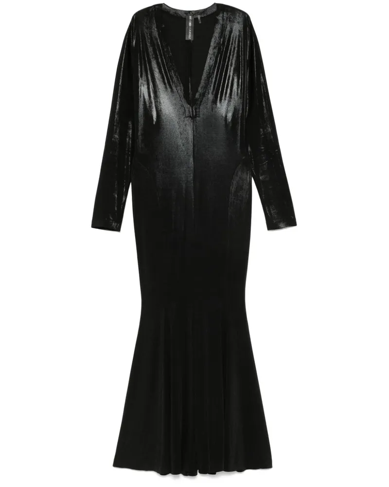 Norma Kamali Kleid mit V-Ausschnitt - Schwarz Schwarz