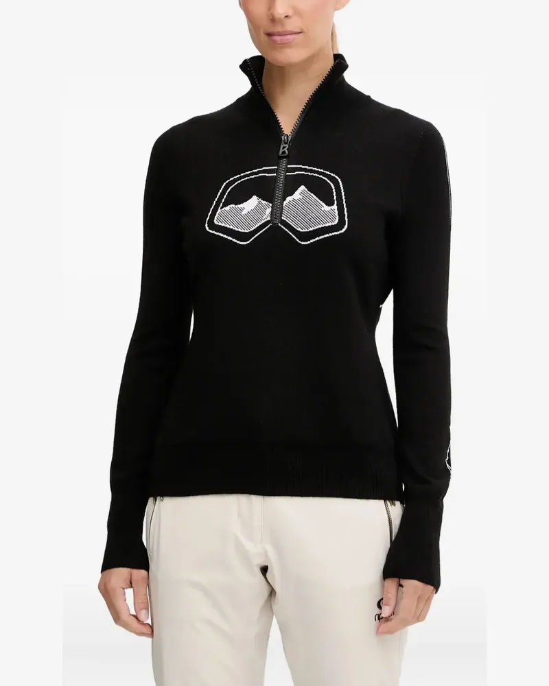 Bogner Fire & Ice Azra half-zipped graphic knitwear - Schwarz Schwarz