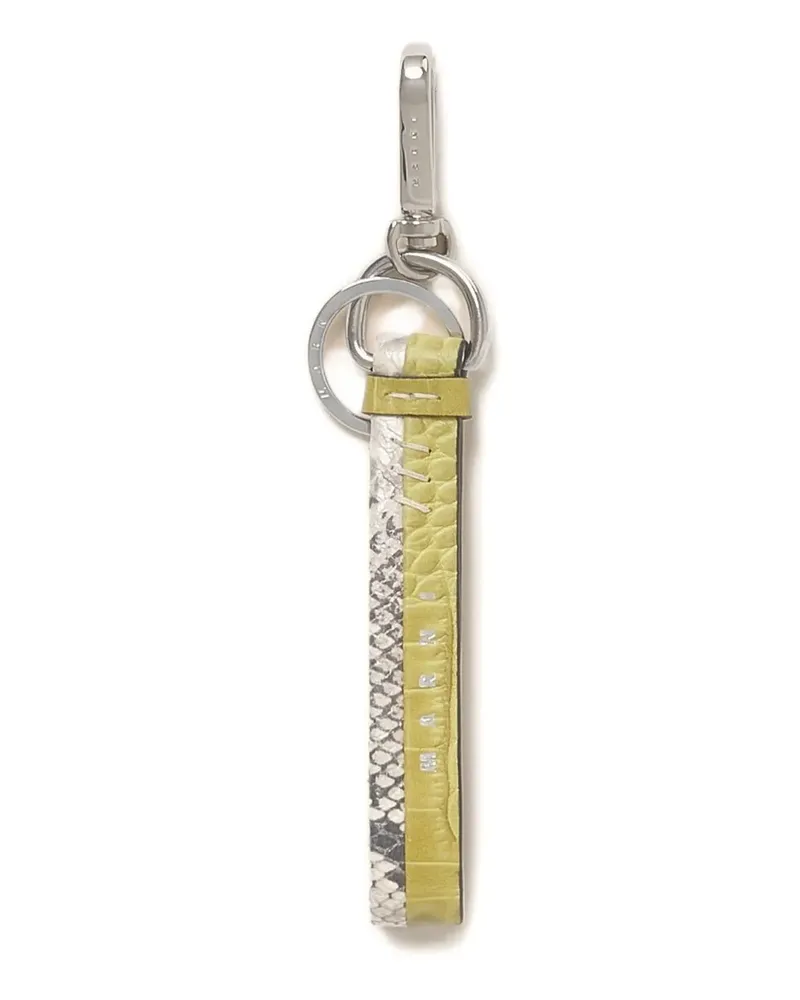 Marni crocodile-effect print leather keyring - Grün Grün