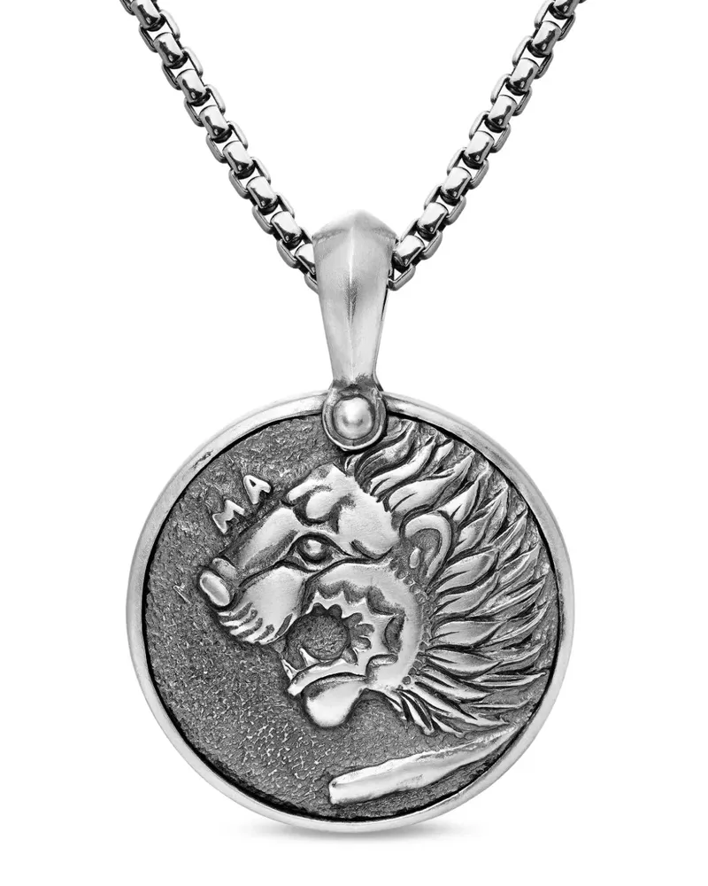 David Yurman Petrvs Lion Amulett aus Sterlingsilber 35mm Silber