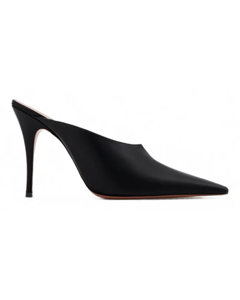 Amina Muaddi Felicia satin mules - Schwarz Schwarz