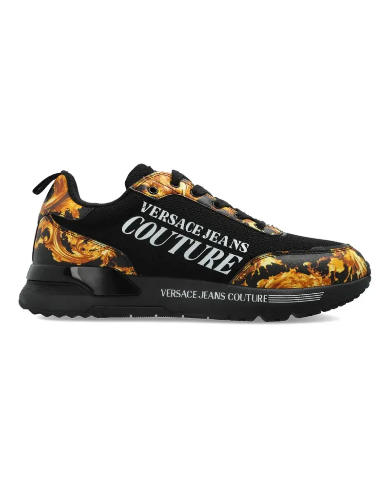 Versace Jeans Dynamic baroque-print lace-up sneakers - Schwarz Schwarz