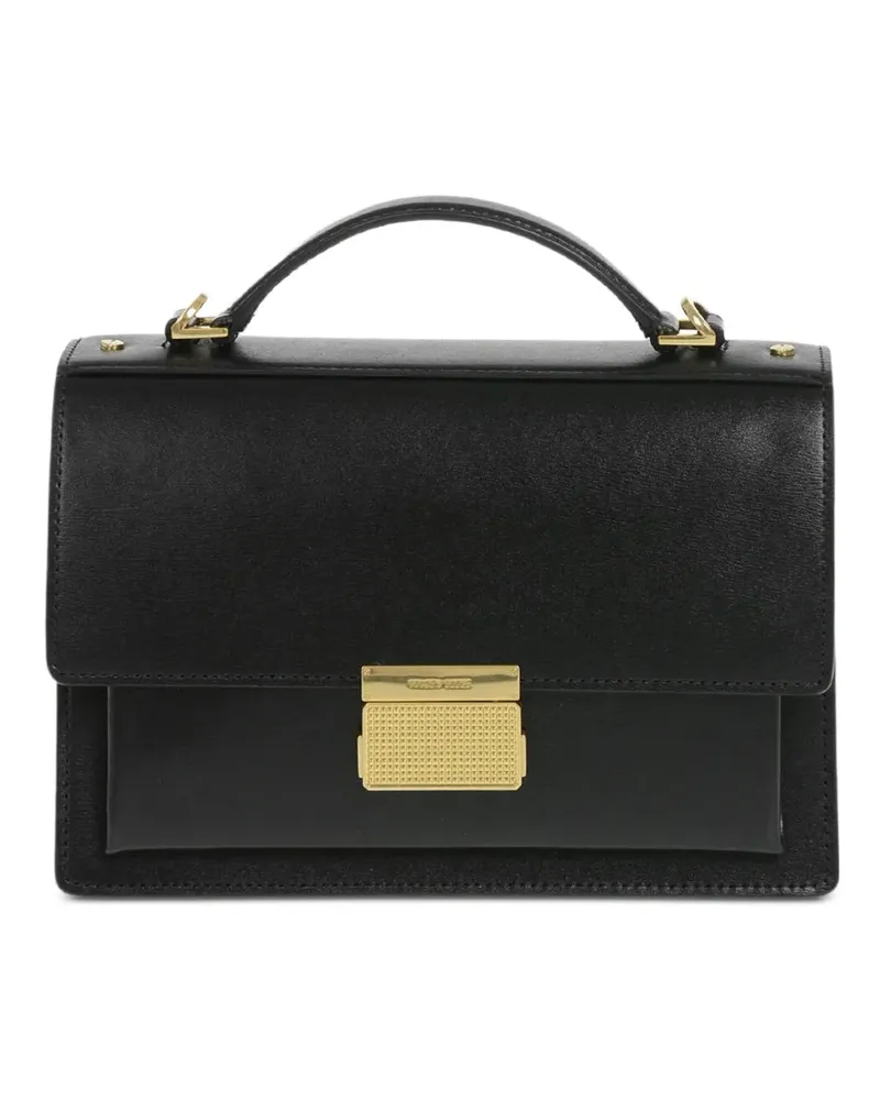 Golden Goose Venezia bag in black boarded leather with gold details - Schwarz Schwarz