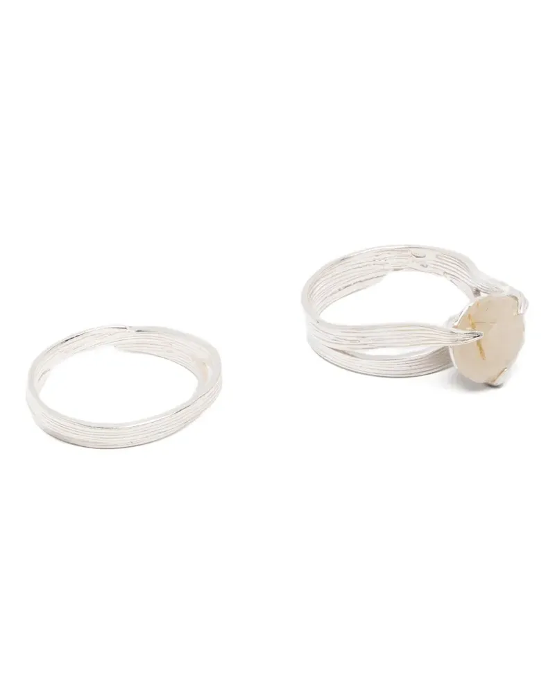 Wouters & Hendrix quartz-embellishment rings (set of two) - Silber Silber