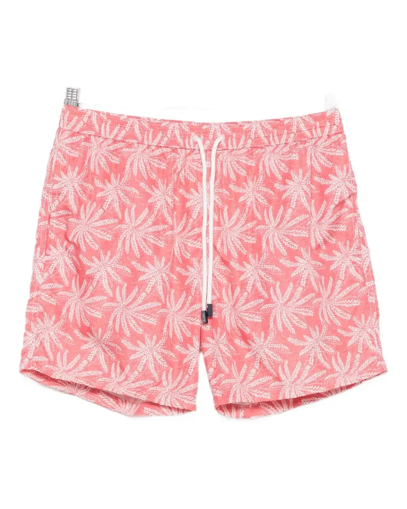 BARBA palm-tree-print drawstring swim shorts - Orange Orange