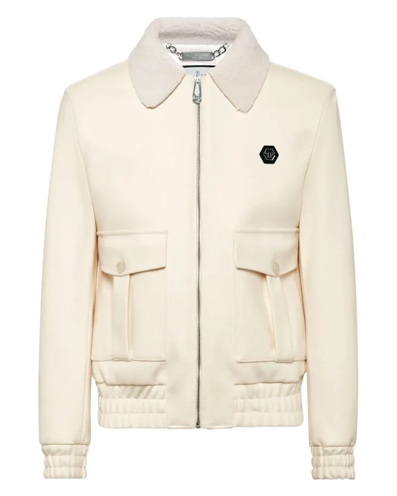 Philipp Plein Jacke mit Logo-Patch - Nude Nude