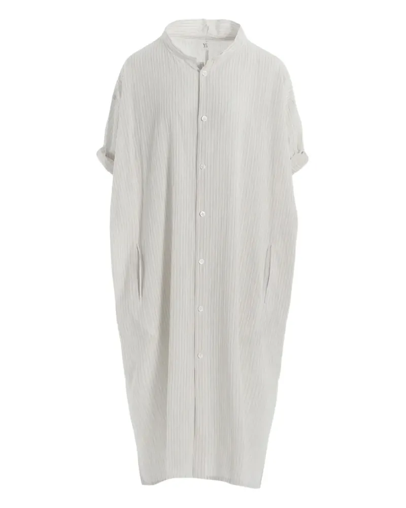 Yohji Yamamoto striped shirt dress - Weiß Weiß