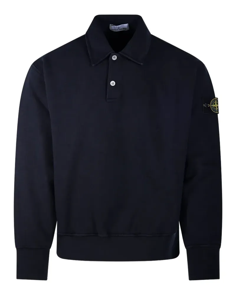 Stone Island 6100054 tubular cotton fleece sweatshirt - Blau Blau