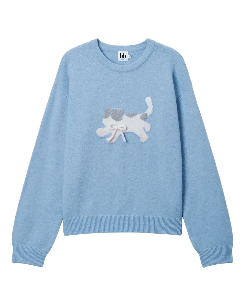 b+ab appliqué crew-neck sweater - Blau Blau