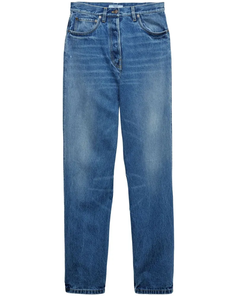 Prada Jeans mit weitem Bein - Blau Blau